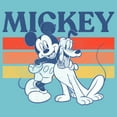 thumbnail image 2 of Girl's Mickey & Friends Retro Pluto and Mickey Mouse Graphic Tee Tahiti Blue Small, 2 of 4