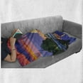 thumbnail image 6 of American Soft Flannel Fleece Blanket, Washington US Congress Capitol Building Square Reflection on Lake Sunset View Image, Cozy Plush for Indoor and Outdoor Use, 50" x 70", Red Blue, by Ambesonne, 6 of 6