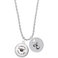 thumbnail image 1 of Delight Jewelry Silvertone Domed Class of 2022 Silvertone Script Initial Disc - E - Charm Necklace, 20"+3", 1 of 4