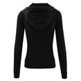 thumbnail image 3 of FashionMille Women Regular Slim Fit Lightweight Zip UP Cotton Blend Hooded Jacket, 3 of 5