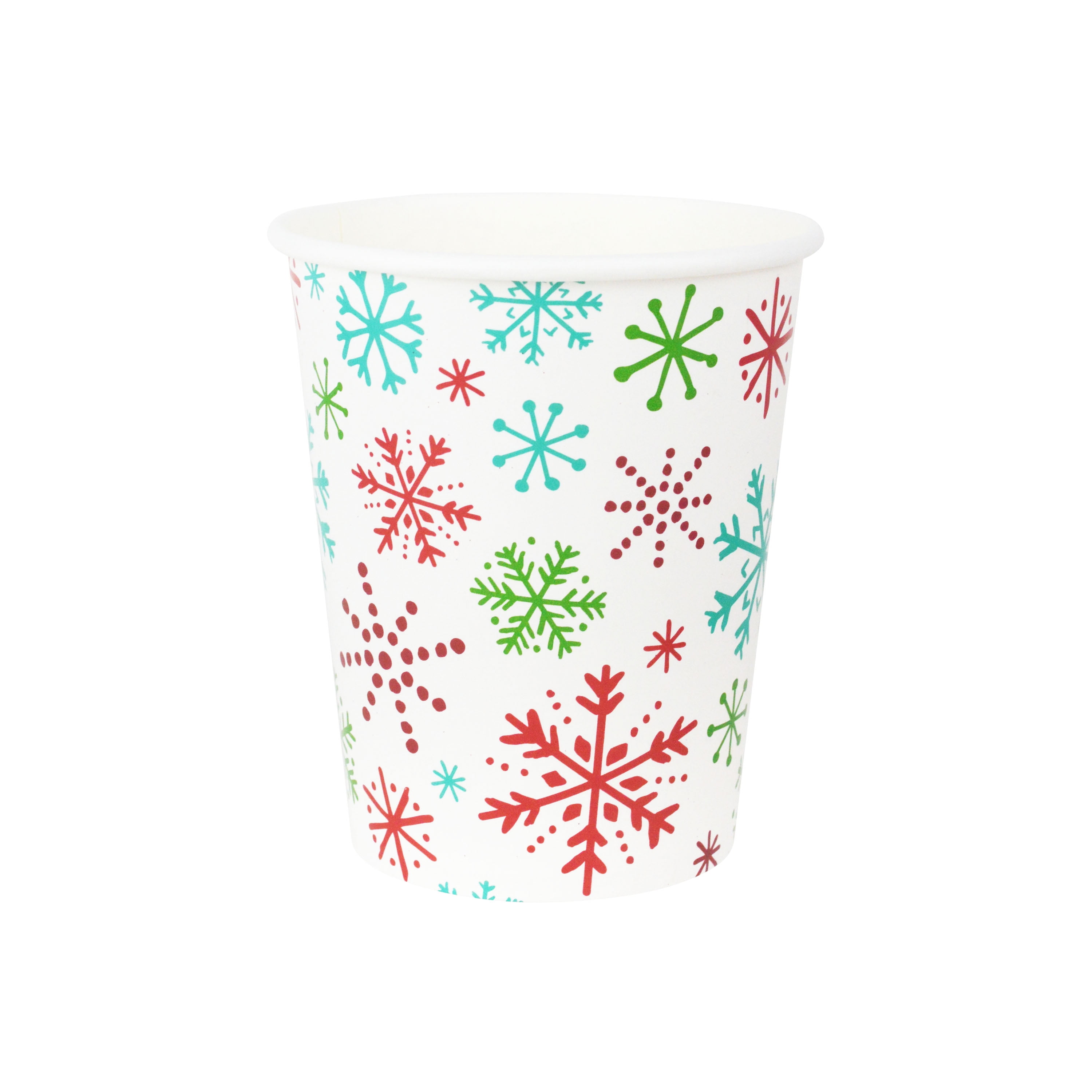 Holiday Time 8ct White with Snowflake Paper Cup, 9oz