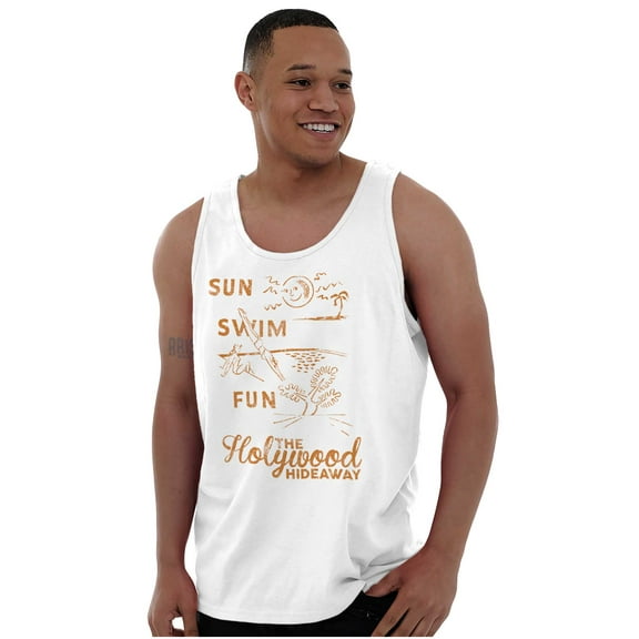 The Hollywood Hideaway Sun Swim Fun Tank Top T Shirts Men Women Brisco Brands S
