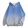 thumbnail image 5 of AJHSAKLt Zip Up Hoodie Women's Fall Jacket Oversized Pocket Sweatshirt Casual Clothing Zipper Track Solid Color Long Sleeve Tops Womens Hoodies Blue, 5 of 5