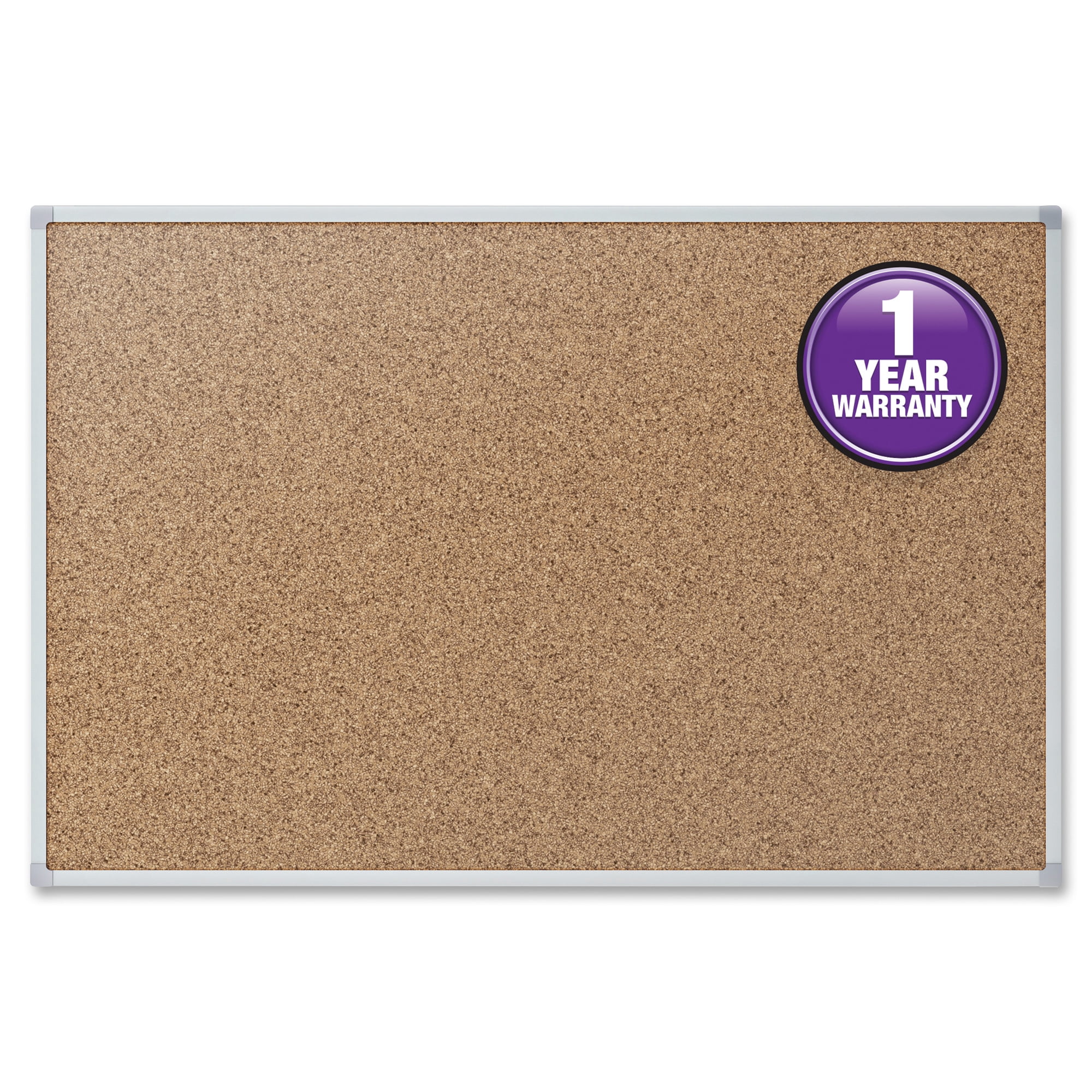 Mead Cork Bulletin Board, Silver Aluminum Frame, 4' x 3', (85362)