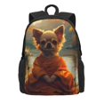 thumbnail image 2 of Zufioo Maple Leaf Meditating Chihuahua Pattern Adult Backpack,Wear-resistant and Breathable Multi-pocket Backpack, Suitable for Travel, Business and Outdoor Activities, 2 of 5