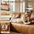 thumbnail image 5 of XIZZI 106.3" Modular Sectional Sofa, Luxe Synthetic Leather Sofa with High Density Foam and Pocket Springs, No Assembly, Cloud Boneless Couch for Living Room, Left Chaise, Brown, 5 of 9