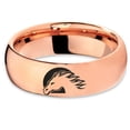 thumbnail image 2 of Tungsten Horse Horses Equestrian Equine Equidae Band Ring 7mm Men Women Comfort Fit 18k Rose Gold Dome Polished, 2 of 4