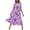 ☪120-Purple, variant on Nuoqisi Women's Short Sleeve Round Neck Midi Dress Floral Print Tiered Dress - Feminine Layered Silhouette with Botanical Pattern for Spring and Summer