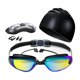 thumbnail image 2 of Juego de 5 piezas de gafas y gorro de natación para hombres, mujeres y adultos. Gafas de natación para piscina. Negro, 2 of 8