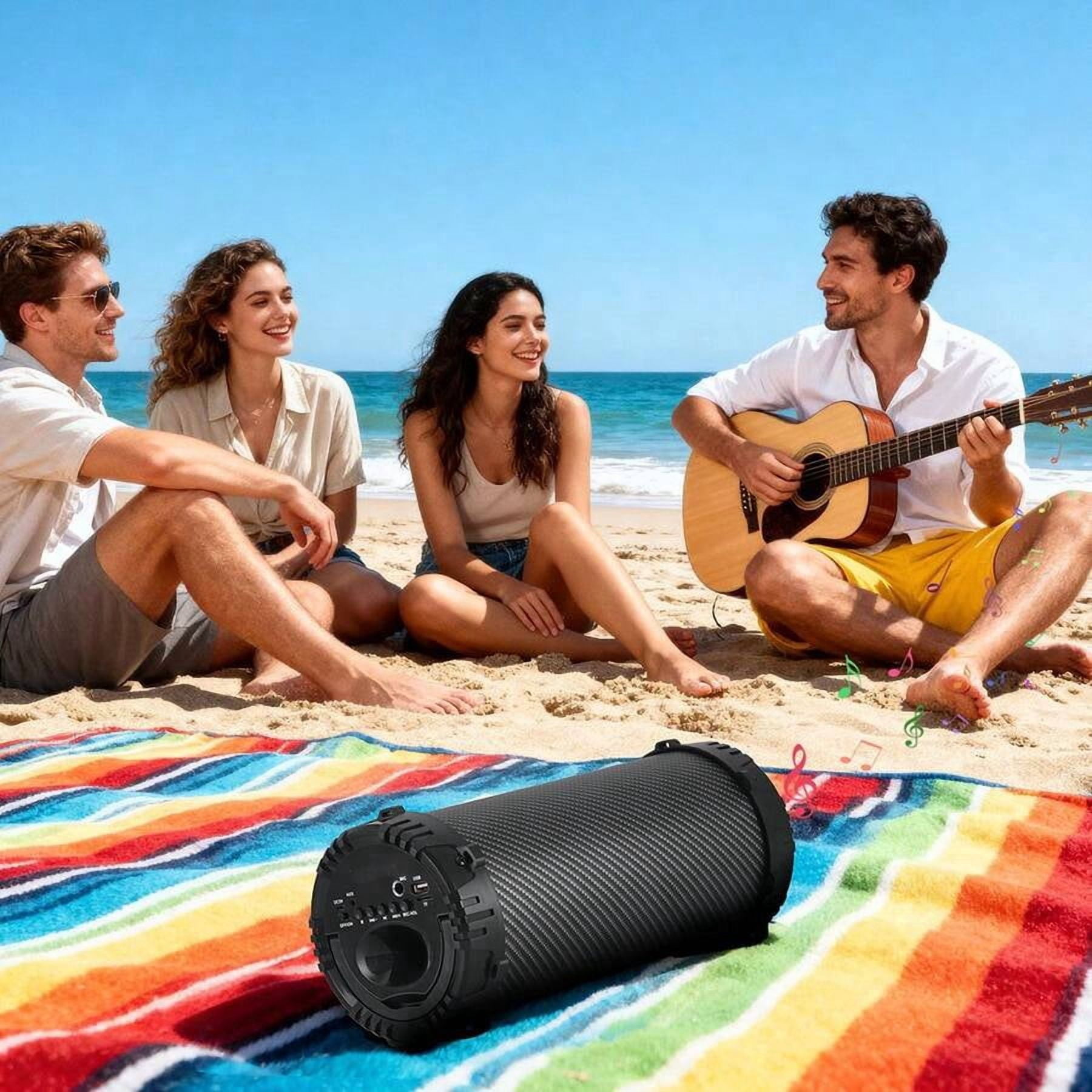 XX 4-In Portable Bluetooth Speaker With Carry Strap & Handle, Wireless Audio Heavy Bass Stereo PA Sound System With USB/TF/FM/AUX, Rechargeable For Outdoor, Camping, Party & Home Use