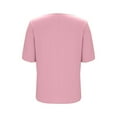thumbnail image 4 of HomeDM Womens Petal Short Sleeve T Shirts, V Neck Solid Color Loose Fit Basic Tee for Women Summer - Pink/M, 4 of 7