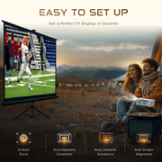 Aurzen Smart Projector with WiFi and Bluetooth, NetfIix Officially Licensed, Native 1080P, Auto Focus & Keystone, DoIby Audio, Portable Mini Projector for Outdoor Movies and Home Theater