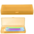 thumbnail image 2 of Plastic Storage Box Pencil Case,Rectangular Small Storage Containers with Lids,Transparent Stationery Storage Case,Plastic Pencil Case for Pencils,Pens and Crayon,Home Office Supplies,Orange, 2 of 7