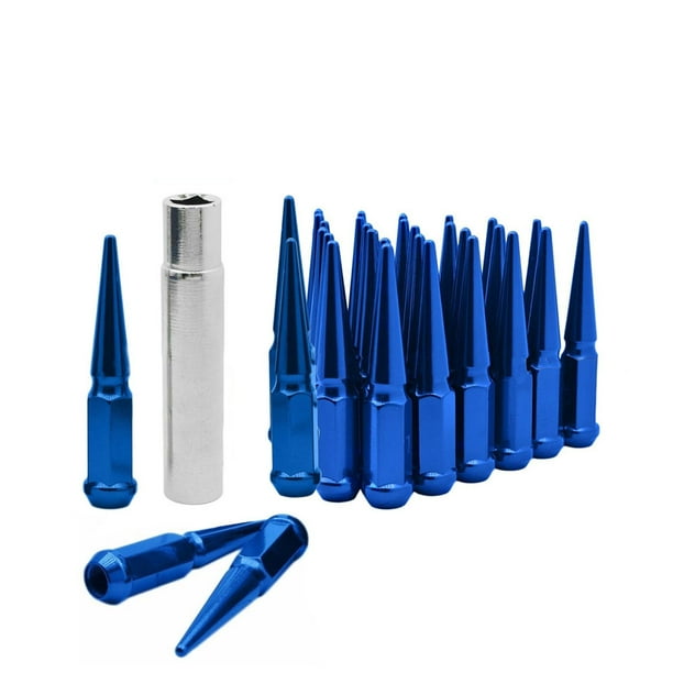 32pcs Blue Solid Spike Lug Nuts 9/16" Dodge Ram 2500 3500 Ford F250