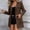 Brown, variant on Women's Lapel Button Down Utility Jacket Mid Length Long Sleeve Blazer Coat with Multi Pockets Casual Work Outerwear Gray 2XL