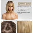 thumbnail image 4 of Bob Wig with Bangs Short Bob Wigs for Women Short Straight Wigs with Dark Roots Heat Resistant Synthetic Wig Natural Looking for Daily Use Perruques A4, 4 of 7