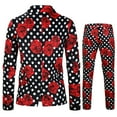 thumbnail image 4 of Edvintorg Men's 2 Pieces Suit Elegant Print Ed One Button Slim Fit Single Breasted Party Blazer Pants Set For Party,Wedding And Business Plus Size Fasion Suits On Clearance Wine L, 4 of 7
