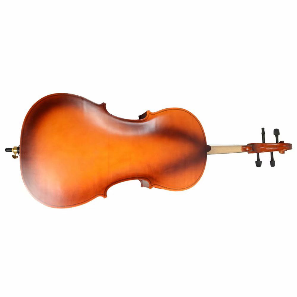 4/4 Acoustic Cello Case Bow Rosin Wood Color 