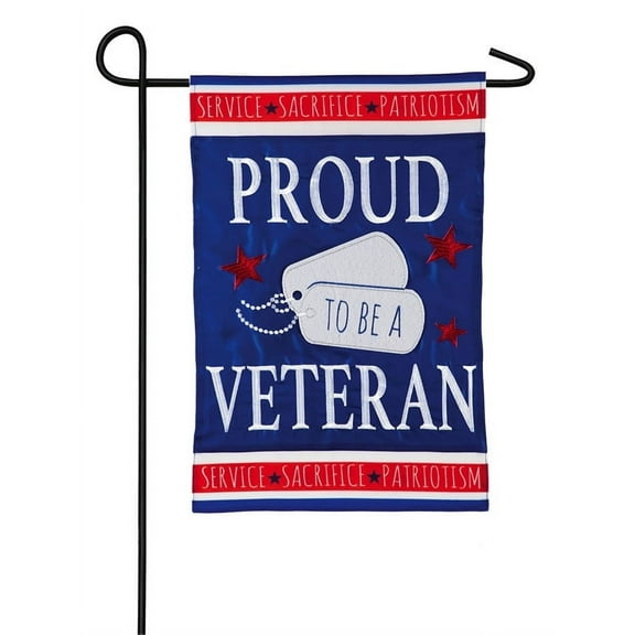 Evergreen Flag Proud Veteran Garden Applique Flag 12.5 x 18 Inches Indoor Outdoor Decor