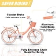 thumbnail image 6 of Glerc Maggie 20 Inch Kids Grils Bike for 7-13 Years Old Chlidren, Princess Styles Kids Bikes with Rack & Basket & Kickstand, Peach, 6 of 8