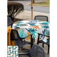 thumbnail image 6 of Square Outdoor Tablecloth with Umbrella Hole Teal Orange Palm Leaf Outside Table Cloth Waterproof Patio Table Cover Summer Leaves Botanical Zipper Tablecloths for Picnic Party Camping 54x54 Inch, 6 of 8