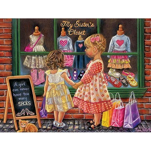 SUNSOUT INC - My Sister's Closet - 300 pc Jigsaw Puzzle by Artist: Tricia Reilly-Matthews - Finished Size 18" x 24" - MPN# 35855