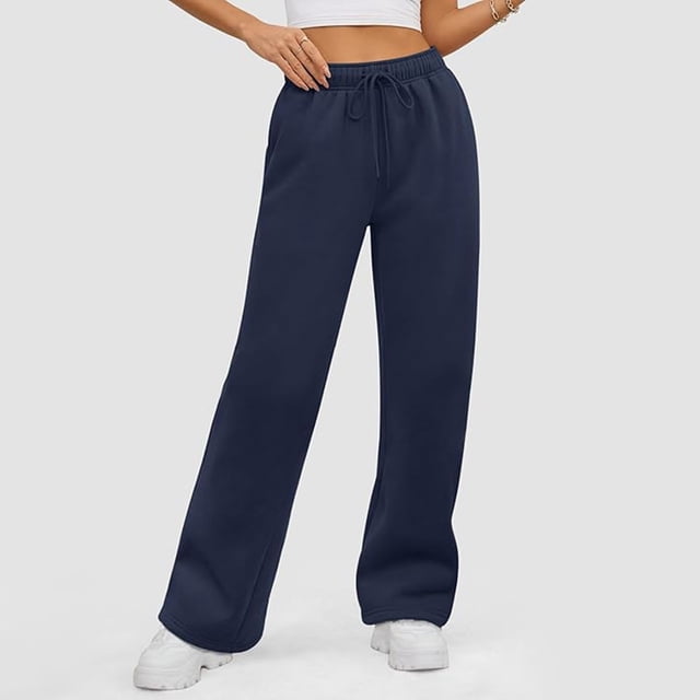 WILLBEST Pantalones Casuales para Mujer: Pantalones Deportivos Rectos con Cordones de Color Liso para Una Comodidad Activa y Un Estilo Versátil. Extra Grande