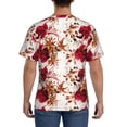 thumbnail image 3 of Bixox Men's Lilies Flowers Printed Short Sleeve Skinny Athletic T-Shirt, 3 of 6