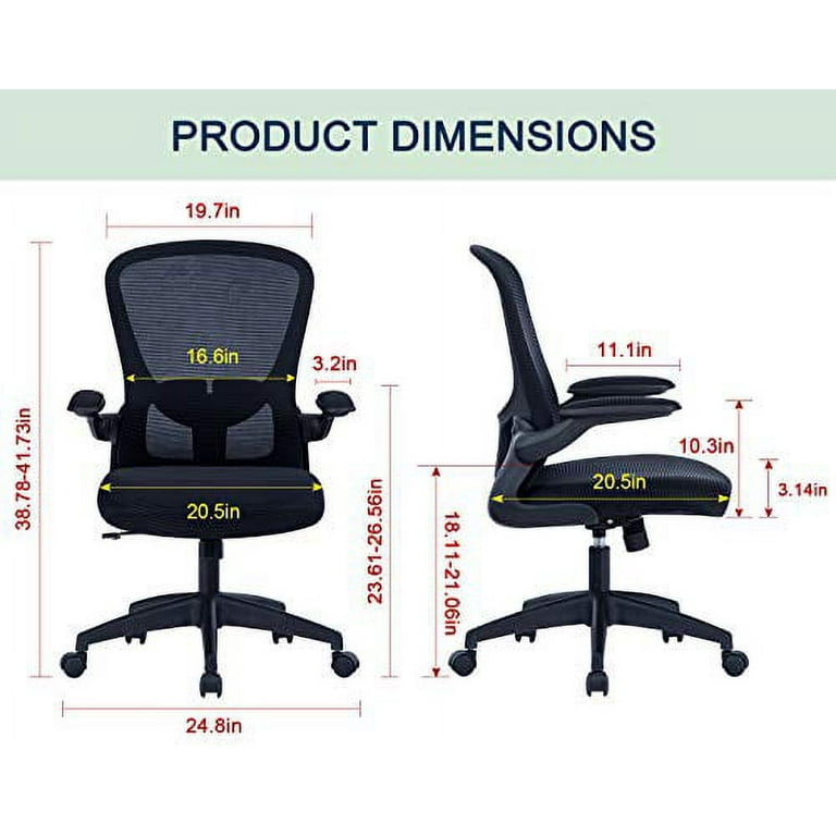 Sytas Home Office Chair Ergonomic, Mesh Desk Chair Lumbar Support,  Ergonomic Computer Chair Adjustable Armrest