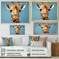 thumbnail image 4 of Designart "Sentinel Of The Savannah: Blue Giraffe" Animals Giraffe Wall Art Living Room, 4 of 7