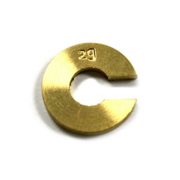 Slotted Weight, 2g - Brass - Spare or Extra Parts for Slotted Masses Sets - Eisco Labs