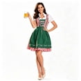 thumbnail image 4 of IUYRTFE Women's Oktoberfest Dirndl Dress Short Sleeve Floral Print Bavarian Costume for Beer Festival Party, 4 of 7