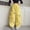 Yellow, variant on Crunowin Girls Cargo Pants, Retro Multi Pockets Elastic Waist Floral Patch Wide Leg Pants Size 12