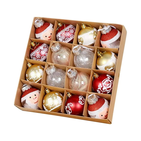 Qocolhg 16Pcs Christmas Balls Ornaments, 2.36 Inch Shatterproof Christmas Hanging Balls for Xmas Tree, Holiday, Wedding, Mardi Gras Party (Colorful)
