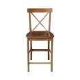 International Concepts Wood Cross Back Counter Height Stool 24" Seat