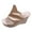 Beige, variant on Womens Platform Wedges Open Toe Casual Soft Leather High Heels Sandals Comfy Arch Support Slip on Slides White Size 9.5