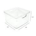 Isaac Jacobs 2Pack Square Clear Plastic Storage Bins with Cutout Handles, Food Safe/BPA Free