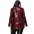 thumbnail image 4 of Plus Disco Metallic Sequins Double Breasted Blazer, 4 of 6