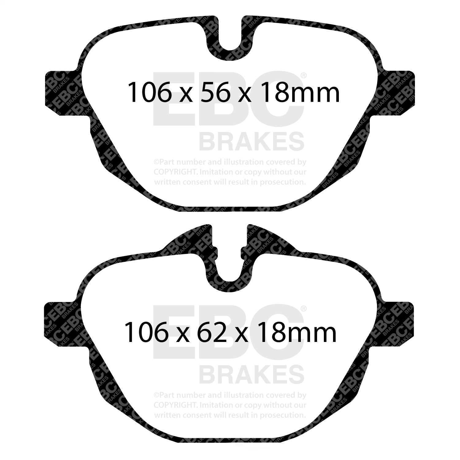EBC Brakes Redstuff Premium Fast Street Pad For All Engine Sizes Fits select: 2011-2022 BMW X3, 2023 BMW X3 XDRIVE30I