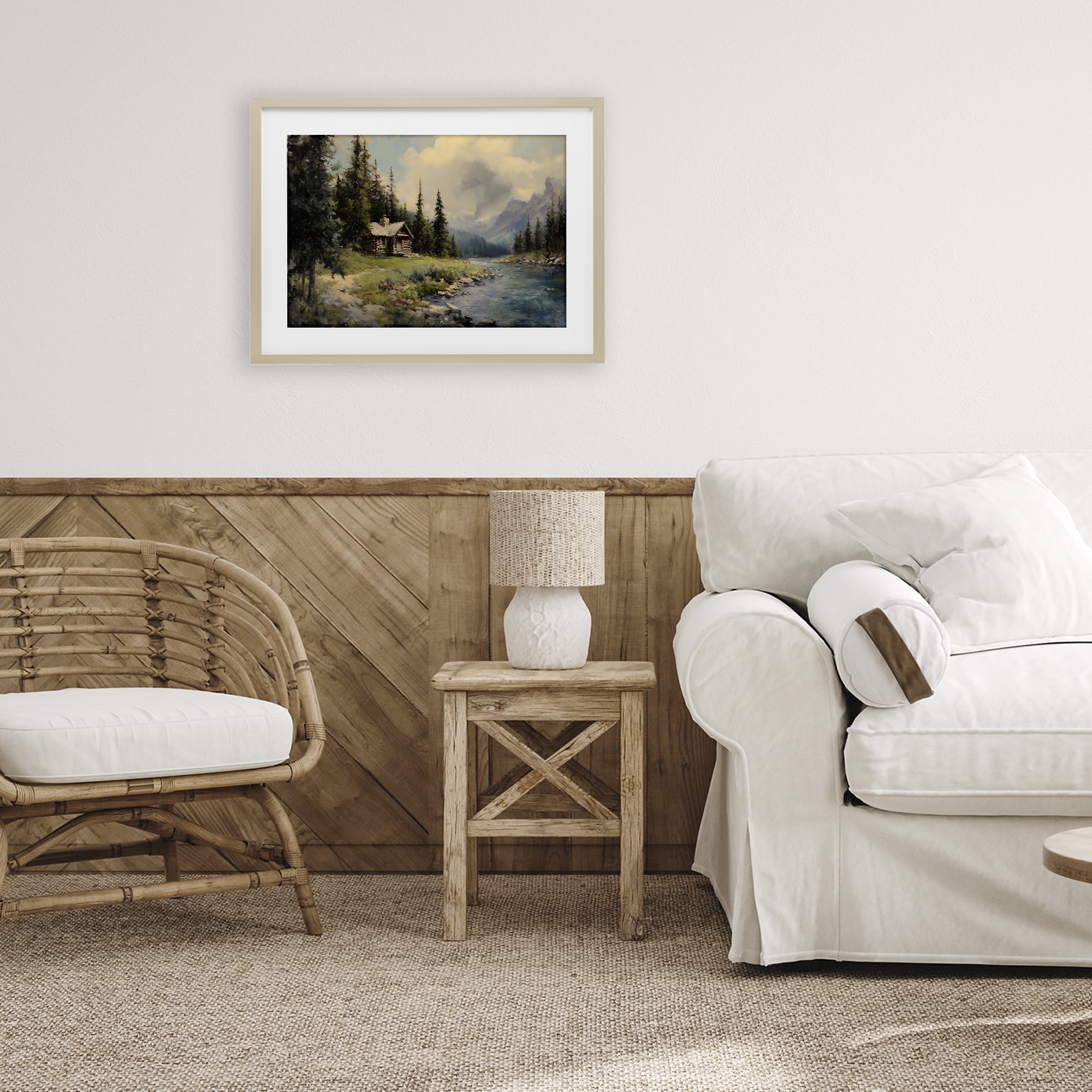 Stupell Industries Creek Cabin Riverside Retreat Birch Framed Print Under Glass, design by Franklyn Gregory