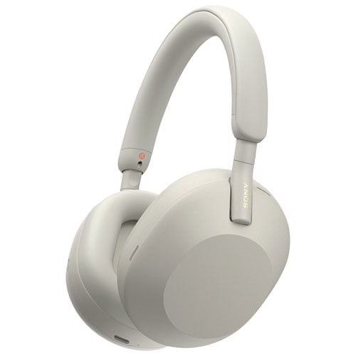 Sony WH-1000XM5 Wireless Noise-Cancelling Headphones – Auto Noise Cancelling Optimizer, Hands-Free Calling – Silver – Open Box – 10/10 Condition