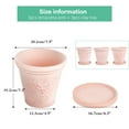 thumbnail image 3 of Sungmor Set of 3 Terra Cotta Pots with Saucer & Drainage Hole, Large & Deep Clay Pots, Unique Embossed & Pretty Color Pottery Planters, Decorative Flower Pots for Plants Orchid Cactus Succulent, 3 of 7