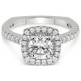 thumbnail image 4 of IGI Certified 2 Carat Cushion Shape Lab Grown Diamond Engagement Ring | 14K White Gold | Valerie Euro Shank Halo Lab Diamond Ring | FG-VS1-VS2 Quality Friendly Diamonds, 4 of 6