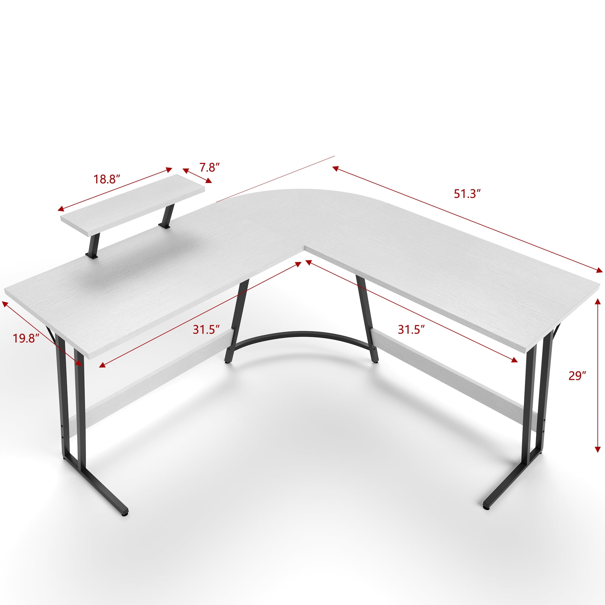 Homall LShaped Gaming Desk 51 Inches Corner Office Desk with Removable