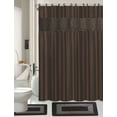 thumbnail image 2 of 15-Piece Fresco Brown High Quality Jacquard Bathroom Bath Rug Set Anti-Slip and Shower Fabric Curtain, 2 of 2