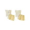 thumbnail image 2 of BemeyourBBs Toddler Baby Girl Spring Summer Clothes 2 Pieces Outfits 3D Flower Decor Fly Sleeve Crew Neck Tops Elastic Waist Shorts 2Pcs Clothes Set, 2 of 9