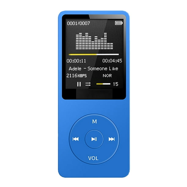 Matsuzay Reproductor de MP3 recargable azul