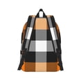 thumbnail image 3 of Naloa Canvas Backpack for Men Women Orange Plaid Print Rucksack Casual Travel Daypack Large and Small Durable College Tote Satchel Bookbag for Teens, 3 of 8
