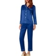 thumbnail image 2 of Ensemble de Pyjama en Satin Long pour Femmes Coupe Ample M-5TG, 2 of 9