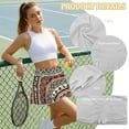 thumbnail image 5 of SEANATIVE Athletic Skort Tennis Skirts for Women Pleated Skirt with 2 Inner Pockets Built-in Shorts High Waisted Golf Skirt for Pickleball Running, S, Ethnic Horse Cowboy Pattern Beige, 5 of 7